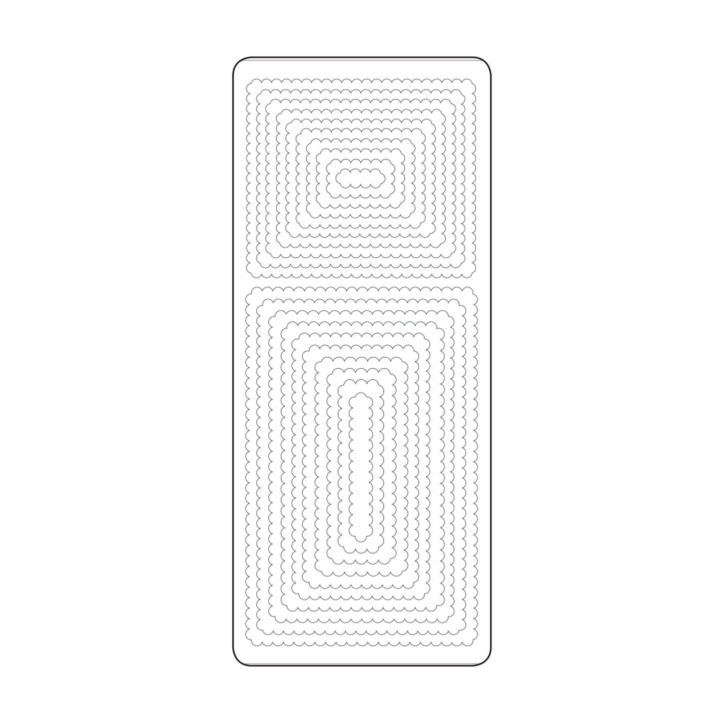 Vaessen creative • sticker 10x23cm 10pcs zilver kaders rechthoeken