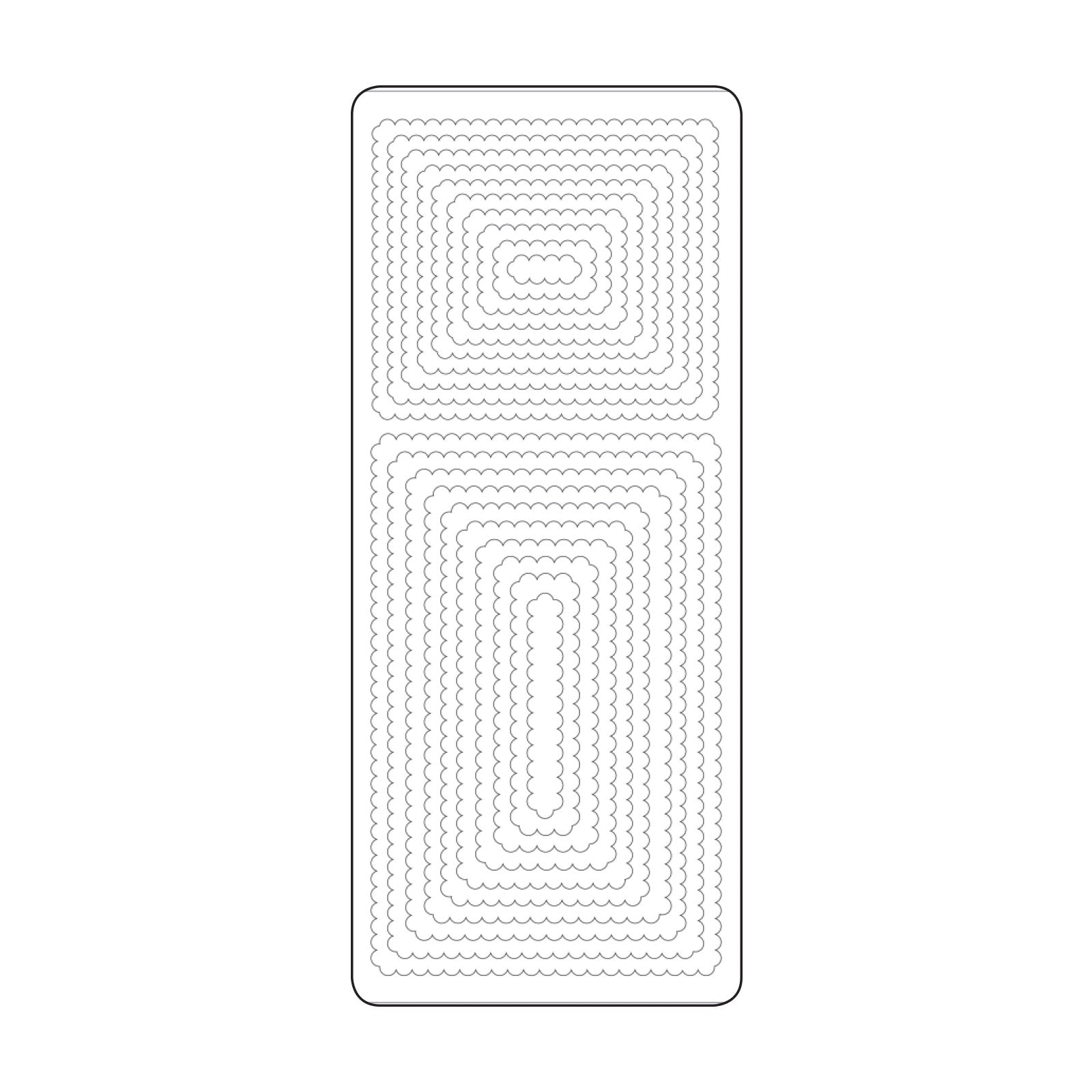 Vaessen creative • sticker 10x23cm 10pcs zilver kaders rechthoeken