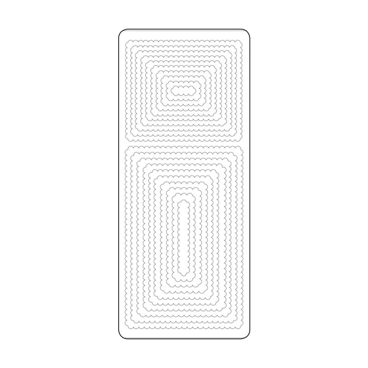 Vaessen creative • sticker 10x23cm 10pcs zilver kaders rechthoeken