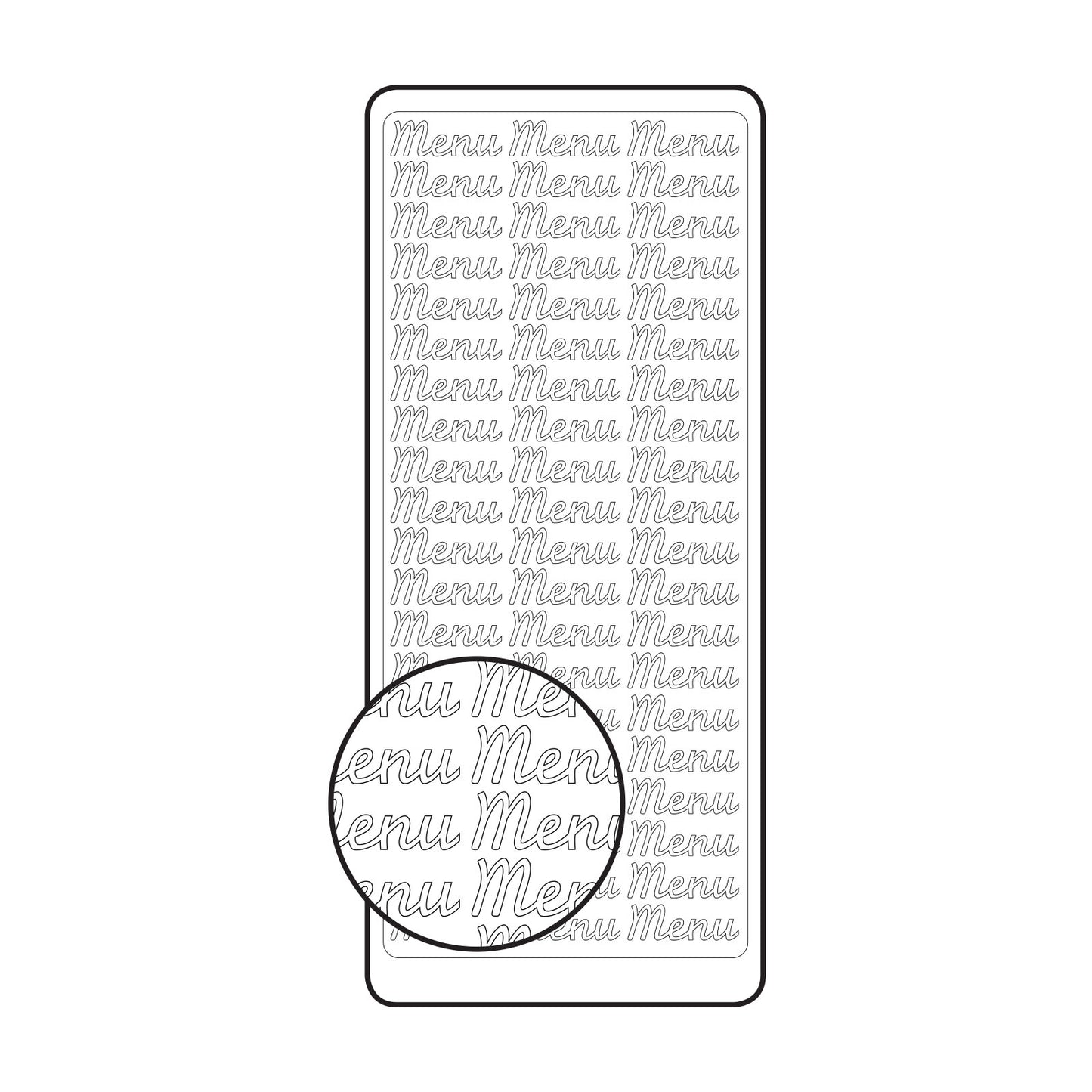 Vaessen creative • sticker 10x23cm 10pcs goud menu
