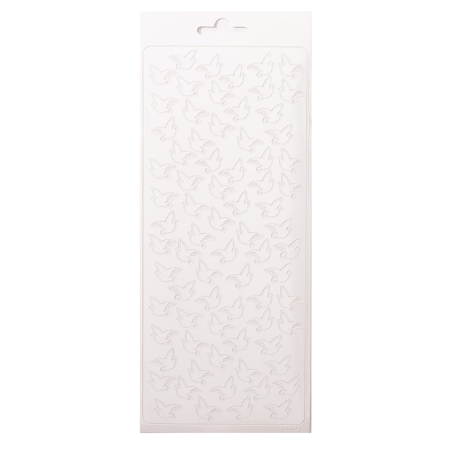 Vaessen creative • sticker 10x23cm 10pcs vogels wit
