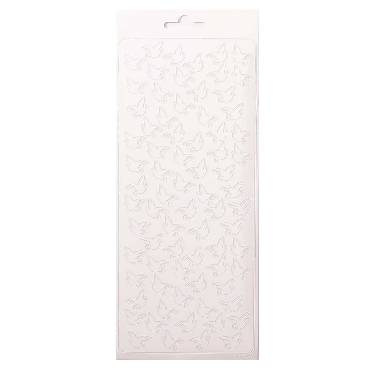 Vaessen creative • sticker 10x23cm 10pcs vogels wit