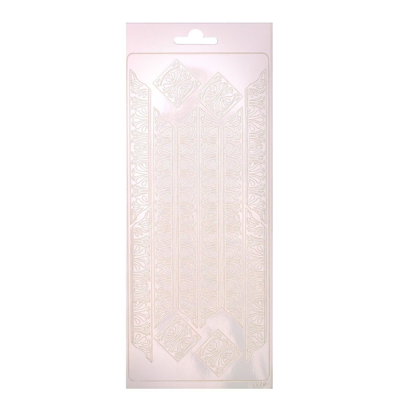 Vaessen creative • sticker 10x23cm 10pcs ornament wit