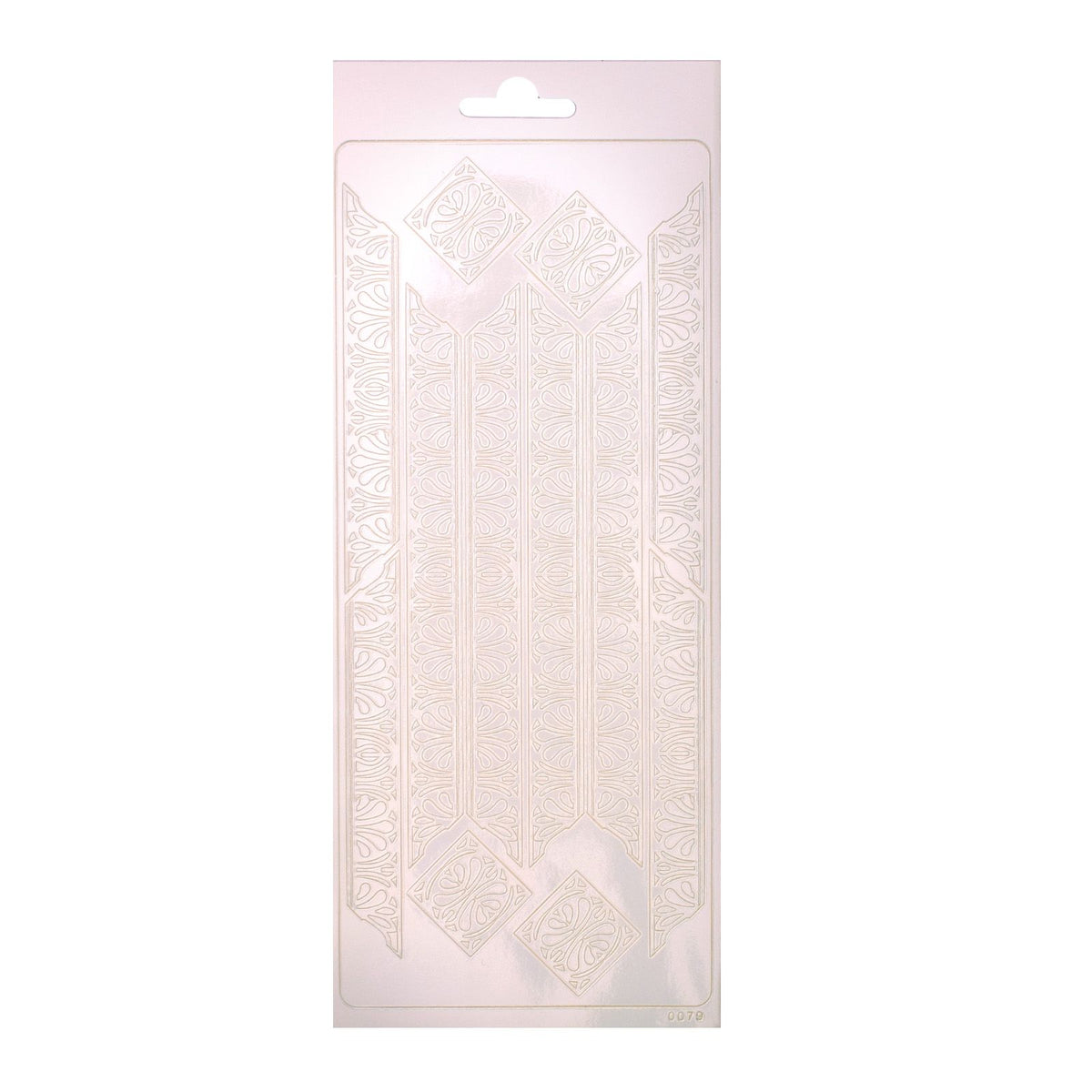 Vaessen creative • sticker 10x23cm 10pcs ornament wit