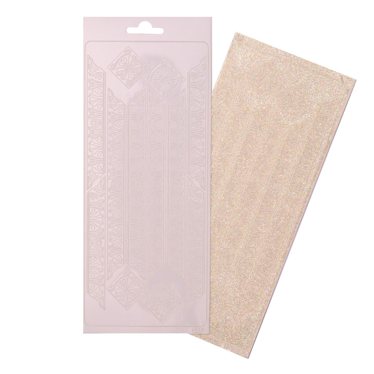 Vaessen creative • sticker 10x23cm 10pcs ornament wit