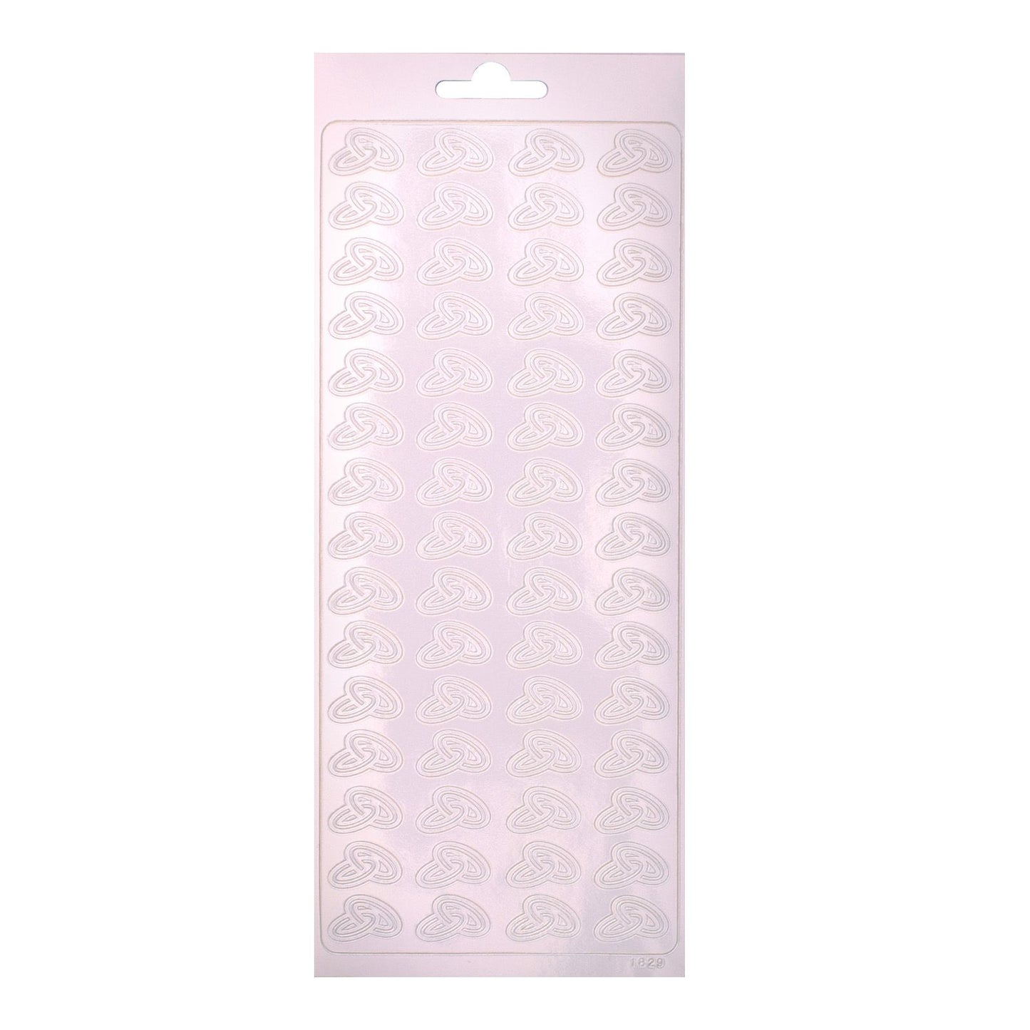 Vaessen creative • sticker 10x23cm 10pcs ringen wit