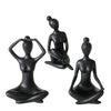 Boltze home beeld yoga vrouw zwart keramiek h10cm