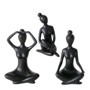 Boltze home beeld yoga vrouw zwart keramiek h10cm - afbeelding 1