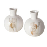 Boltze home vaas 'ronami' dolomite dia.14x17cm 2 assorti wit - afbeelding 1