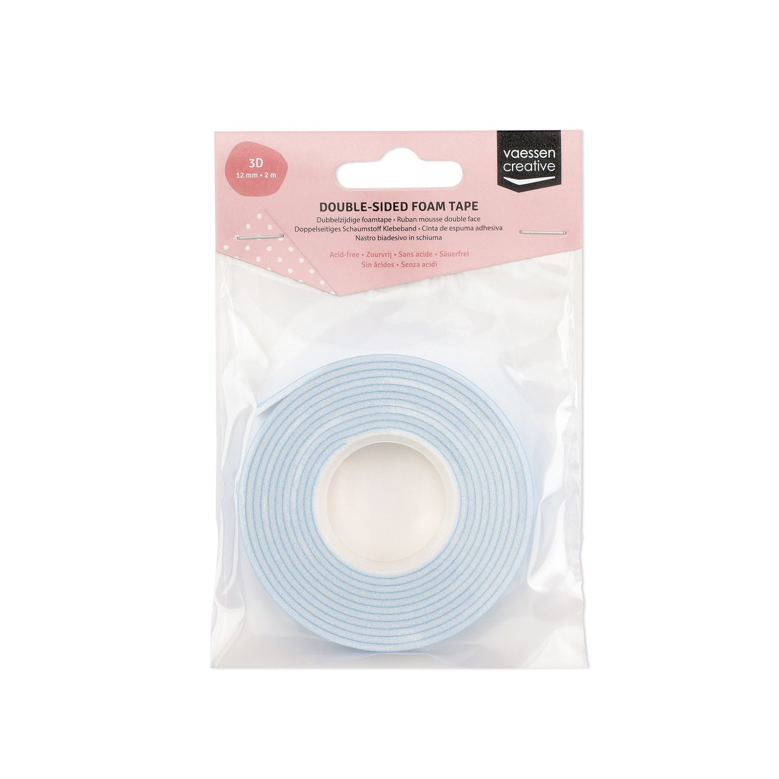 Vaessen creative • dubbelzijdige foamtape 2mmx12mm 2m wit