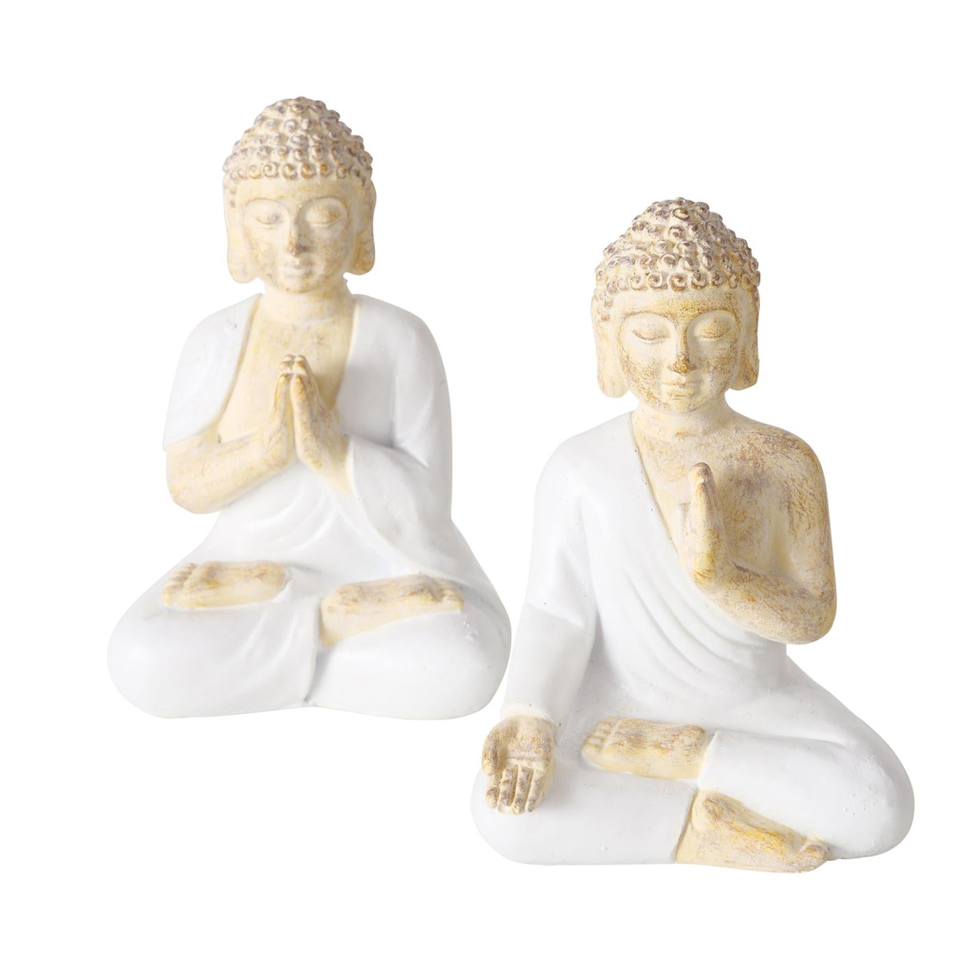 Boltze home beeld boeddha h8,5cm 2 assorti