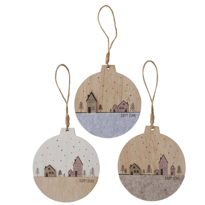 Boltze home hangdeco homewood huisjes 13cm