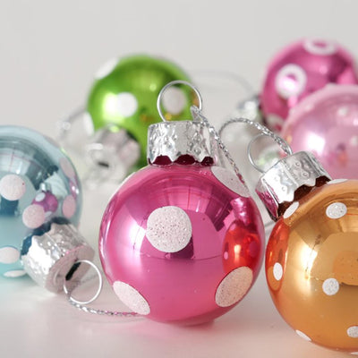 Boltze home kerstbal mini glas met stippen 12 stuks