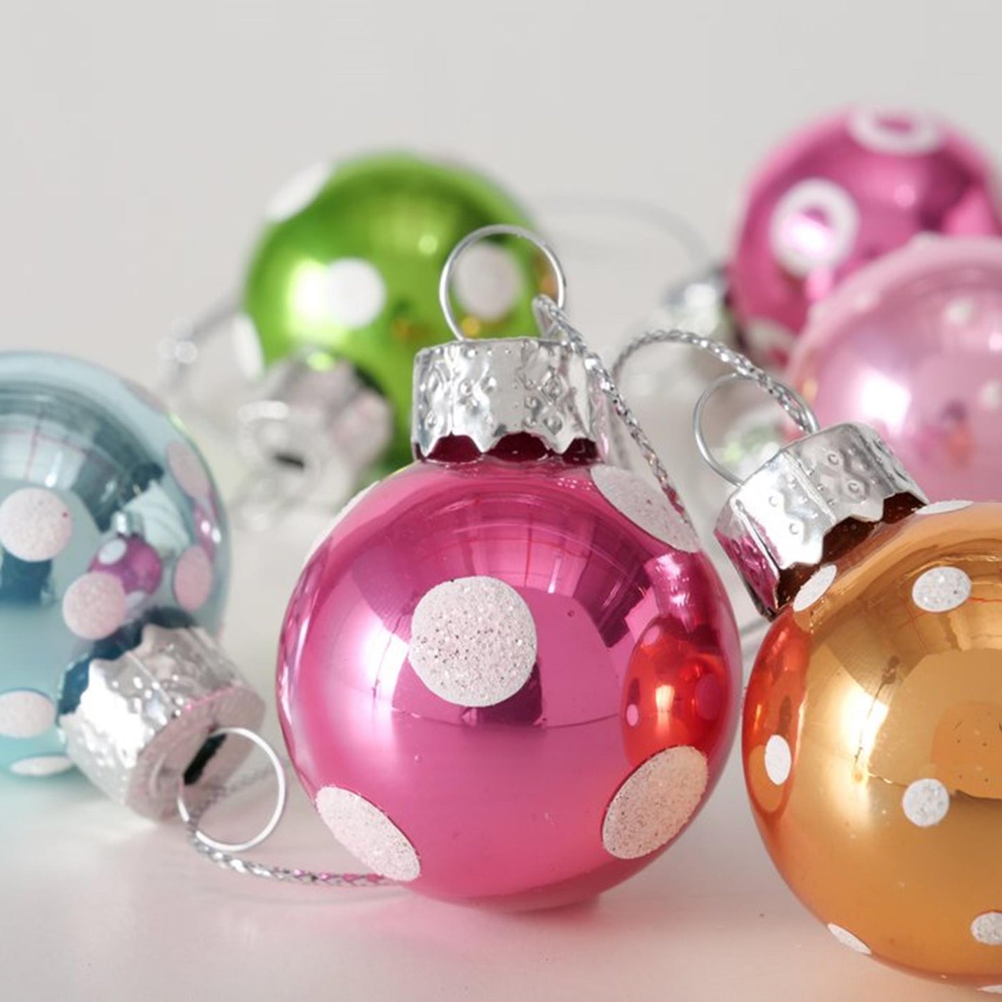 Boltze home kerstbal glas pattern 12 stuks in doosje- multi kleuren gestippeld