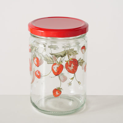 Boltze home voorraadpot aardbei 500ml glas