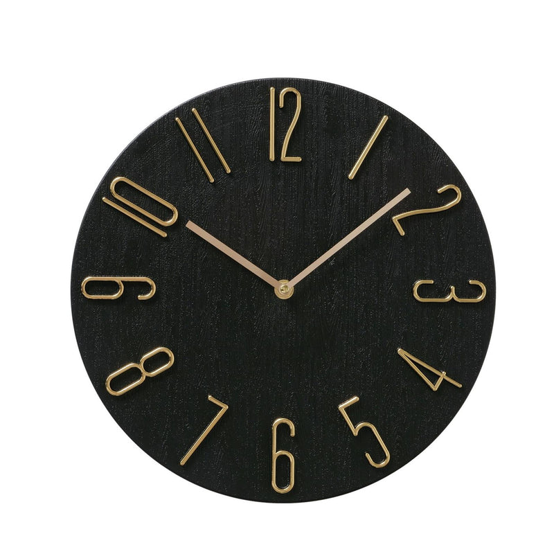 Boltze home wandklok analoog ø30cm kunststof zwart