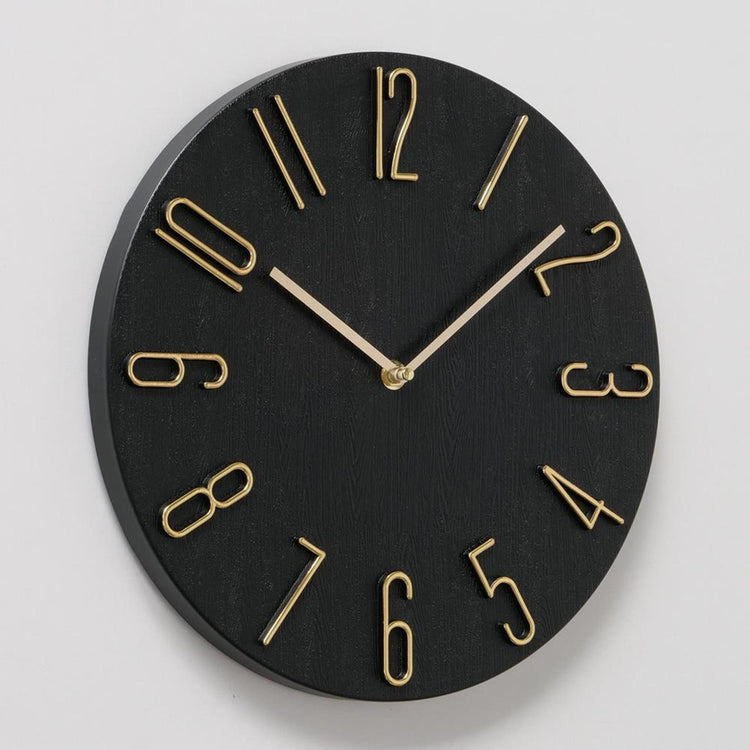 Boltze home wandklok 'tempo' kunststof dia.30x3,5cm analoog matzwart