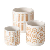 Boltze home bloempot set 'idale' 3-delig dolomite dia.9x10cm, dia.7x7cm, dia11x12cm - afbeelding 1