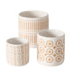 Boltze home bloempot set 'idale' 3-delig dolomite dia.9x10cm, dia.7x7cm, dia11x12cm