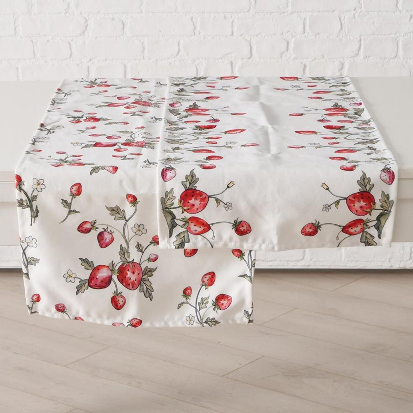 Boltze home tafelloper aardbei 'emily' polyester 40x142cm 2 assorti