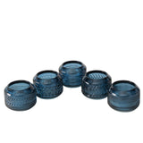 Boltze home theelichthouder 'vadina' glas dia.8x6cm blauw 3 assorti - afbeelding 1