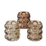 Boltze home theelichthouder 'bubbles' glas dia9x9cm bruin in 3 assorti kleuren - afbeelding 1