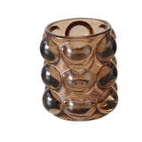 Boltze home theelichthouder 'bubbles' glas dia9x9cm bruin in 3 assorti kleuren - afbeelding 2