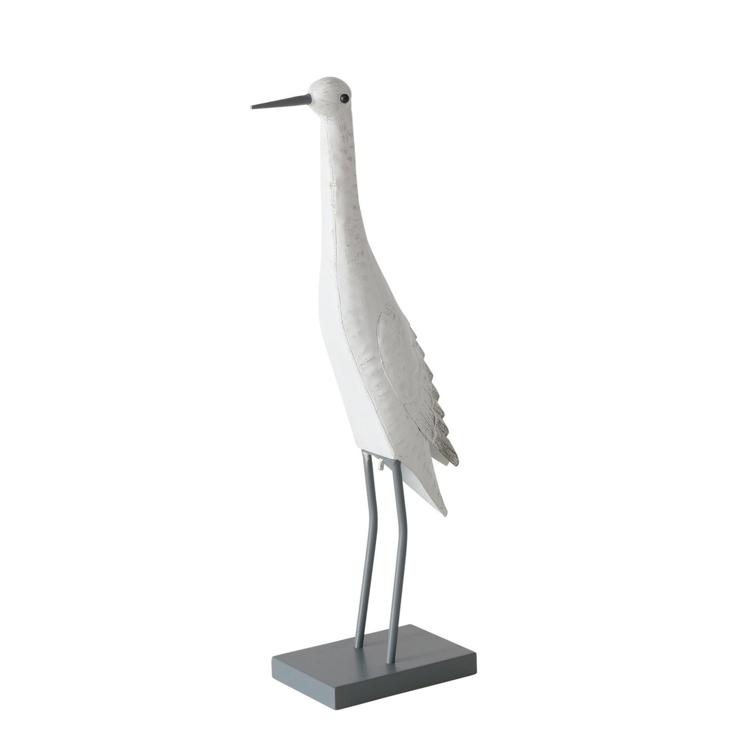 Boltze home beeld metalen vogel 'jaron' wit l22xb11xh55cm voor binnen