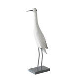 Boltze home beeld metalen vogel 'jaron' wit l22xb11xh55cm voor binnen - afbeelding 1