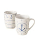 Boltze home mok 'bã¼sum' 350 ml wit met blauw anker motief dia.8,5x10,5cm porselein 2 assorti