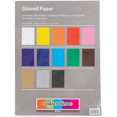 Creativ company http: www.cchobby.nl glanspapier-vel-24x32-cm-80-gr-diverse-kleuren-50-vel-1-doos