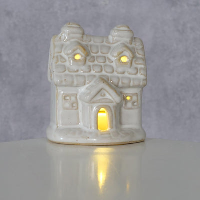 Boltze home deco huis cristo steen met led h7cm wit