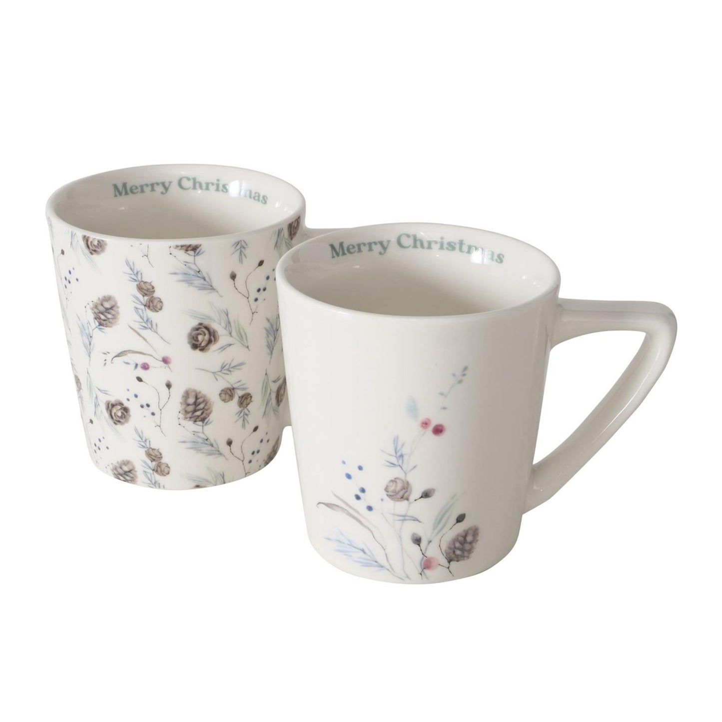 Boltze home mok dennenappels nordala 300 ml h9cm keramiek