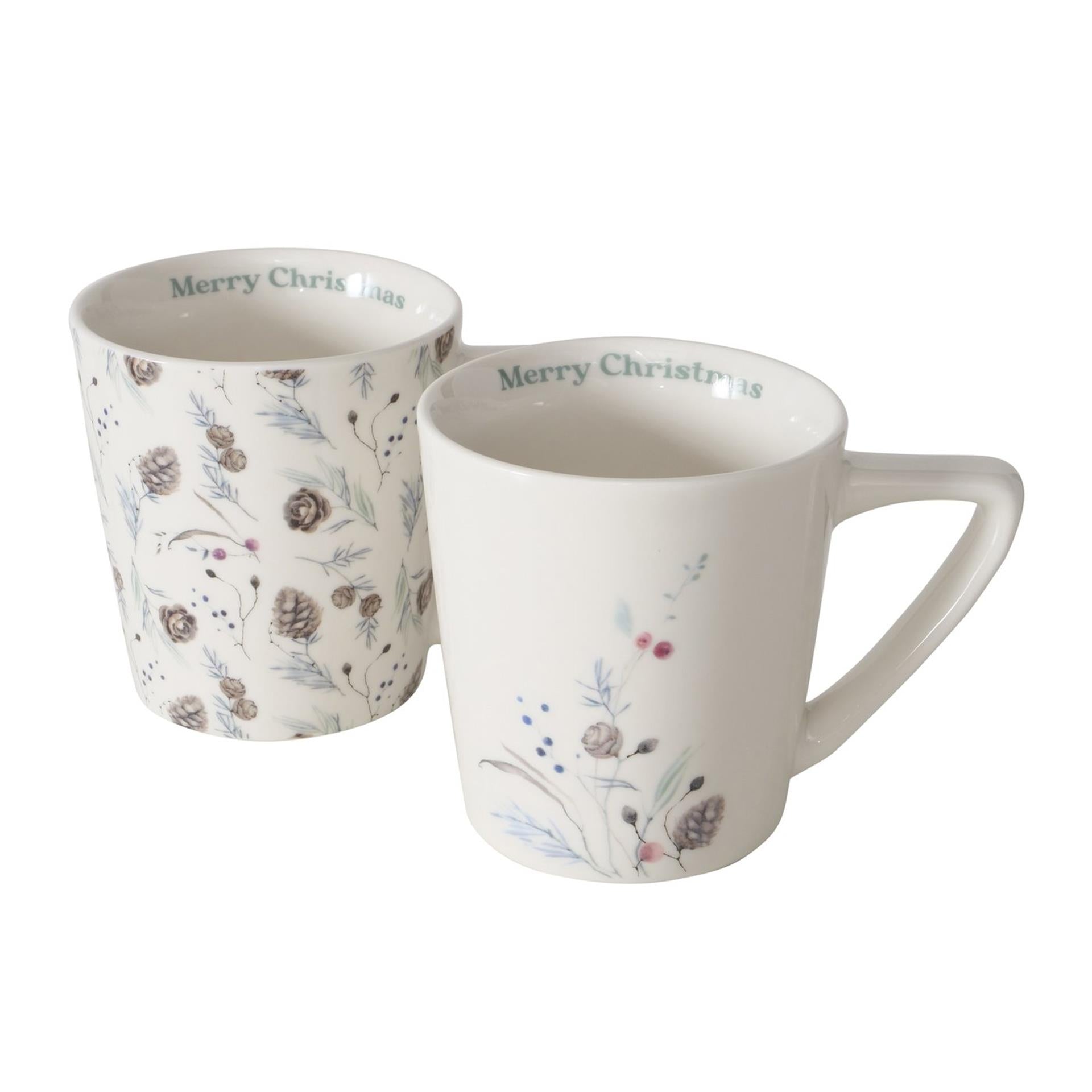 Boltze home mok dennenappels nordala 300 ml h9cm keramiek