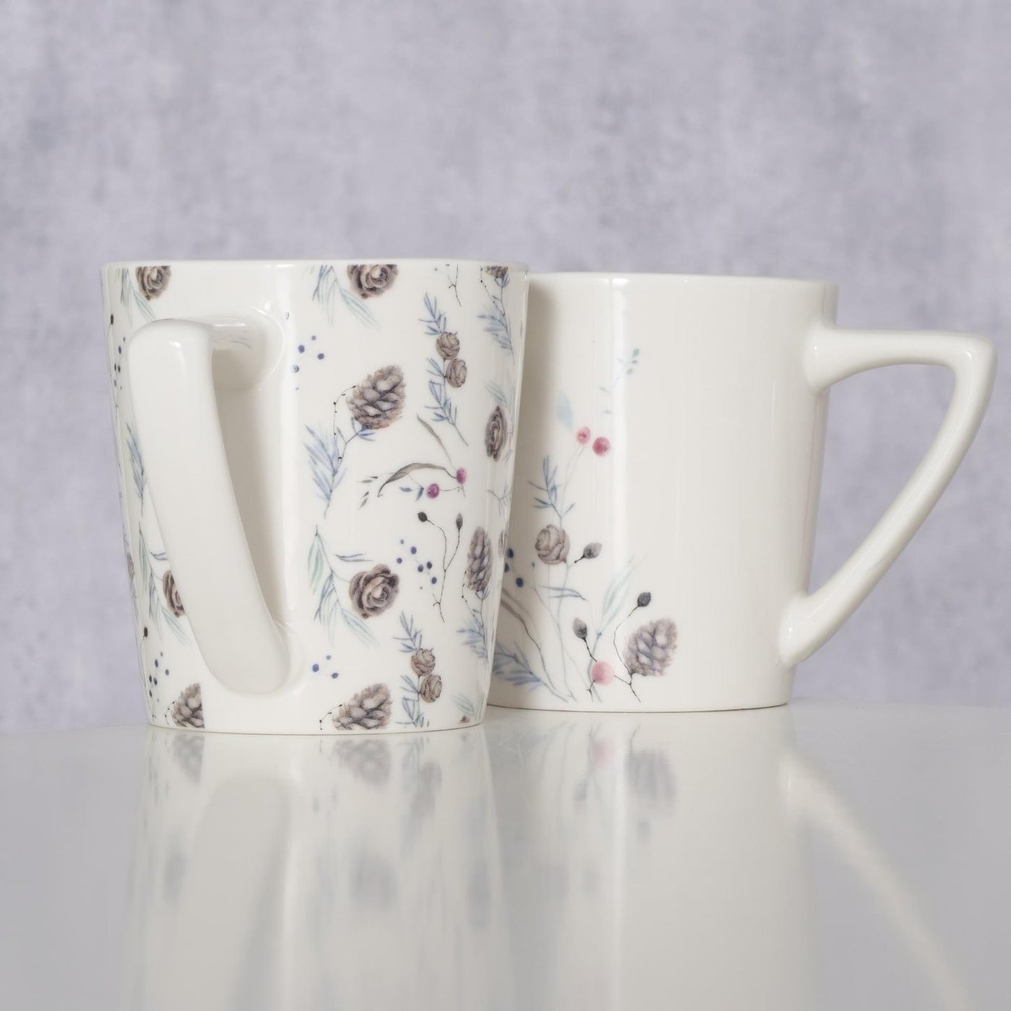 Boltze home beker keramiek met dennenappels 300 ml