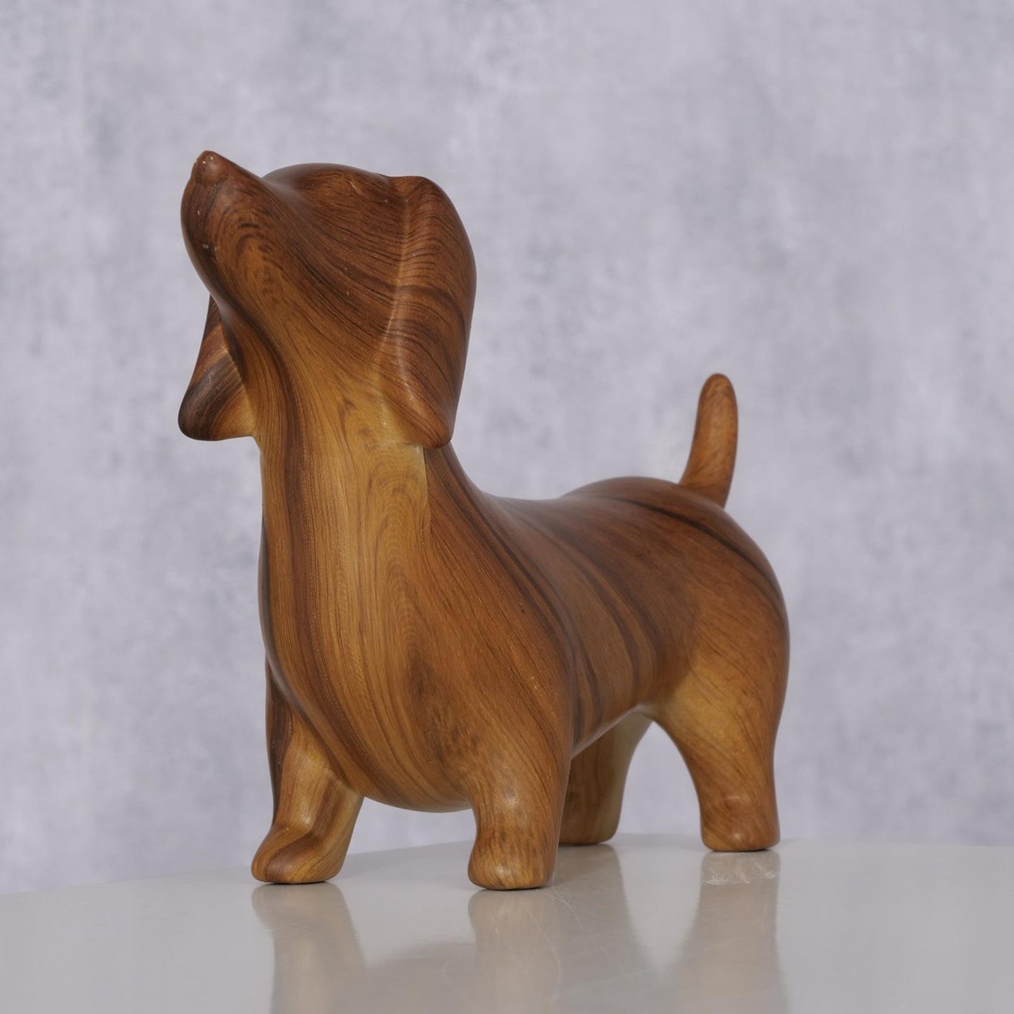 Boltze home beeld tekkel wilhelmy h13,5cm dolomiet hout-look bruin