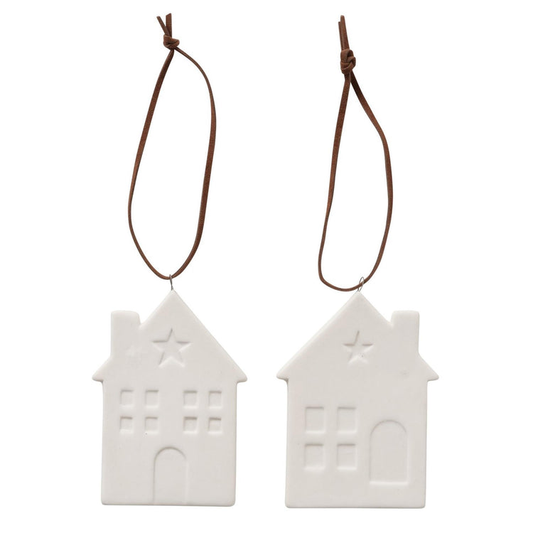 Boltze home hanger huisje samy porselein 6xh8cm wit