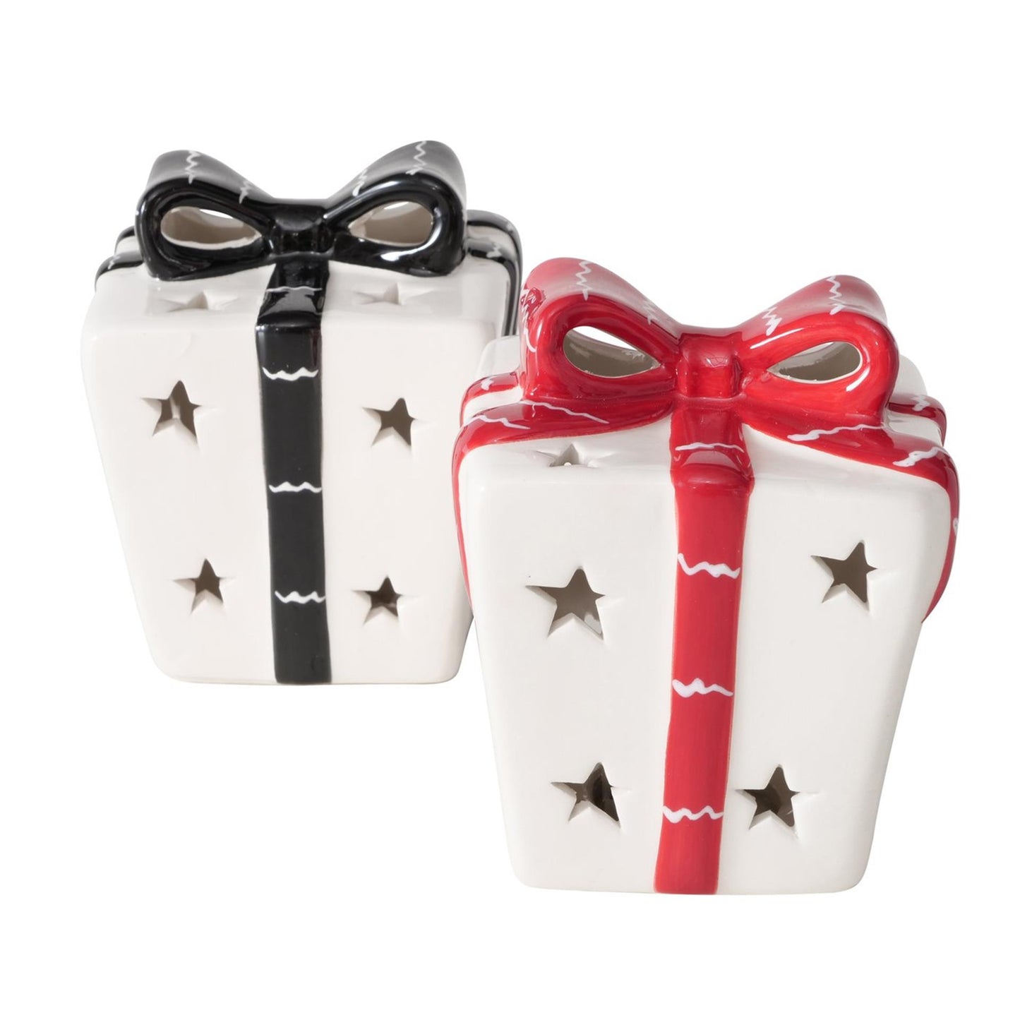 Boltze home beeld cadeautje elina met led h10cm zwart rood