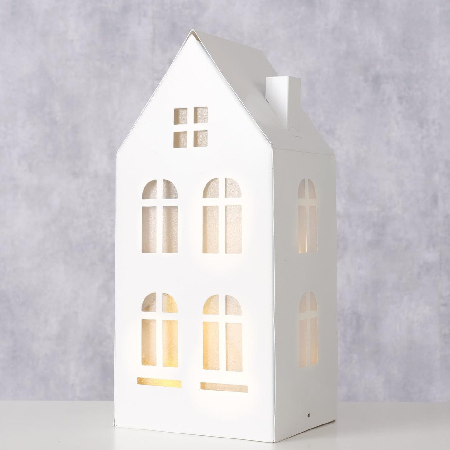 Boltze home deco huisje domizil metaal met led h22,3cm (exclusief 3x aaa batterij)