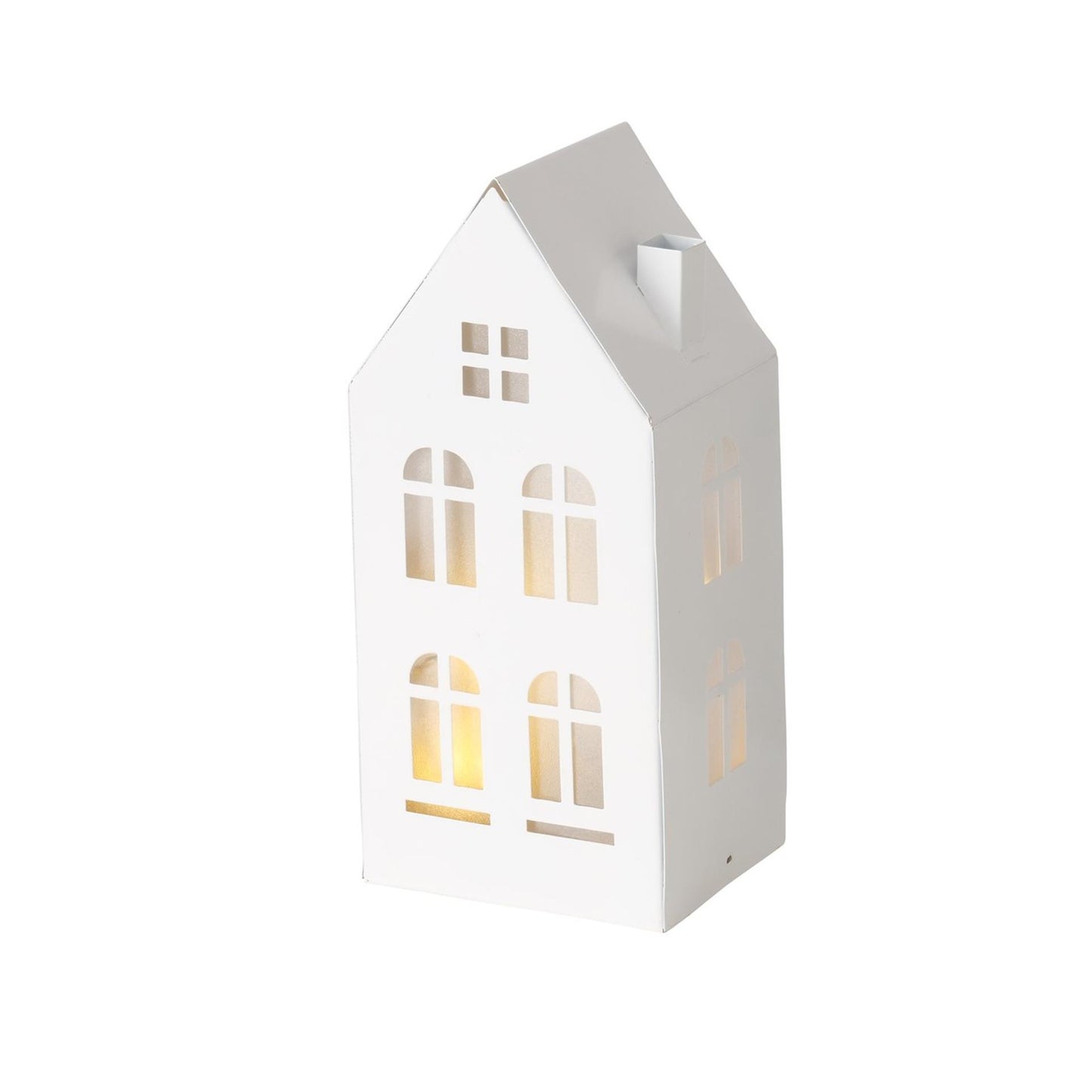 Boltze home deco huisje domizil metaal met led h22,3cm (exclusief 3x aaa batterij)
