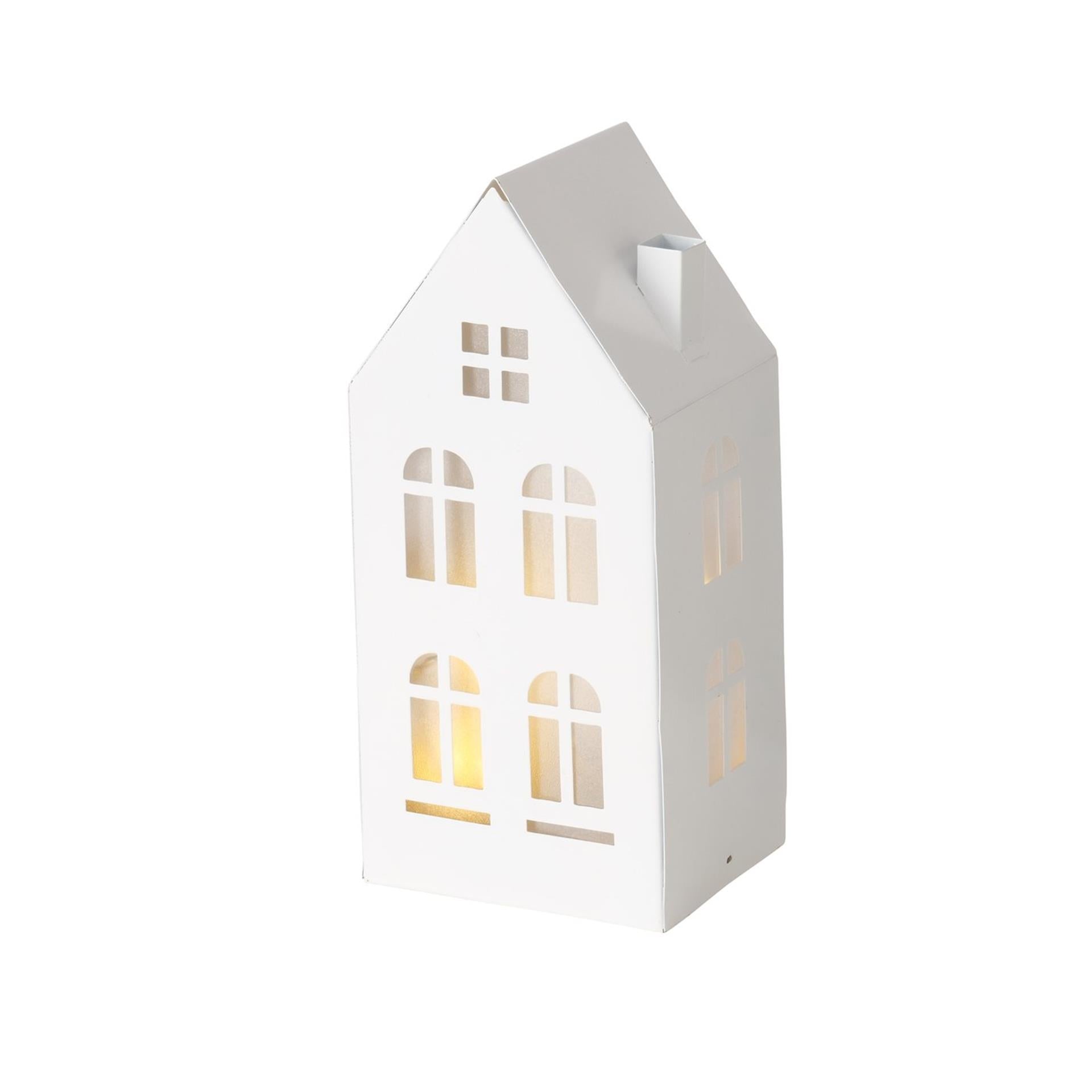 Boltze home deco huisje domizil metaal met led h22,3cm (exclusief 3x aaa batterij)