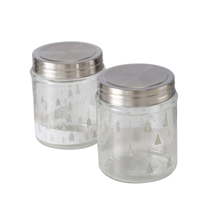 Boltze home voorraadpot countreyside 625 ml dia.9,8x12,5cm glas met rvs