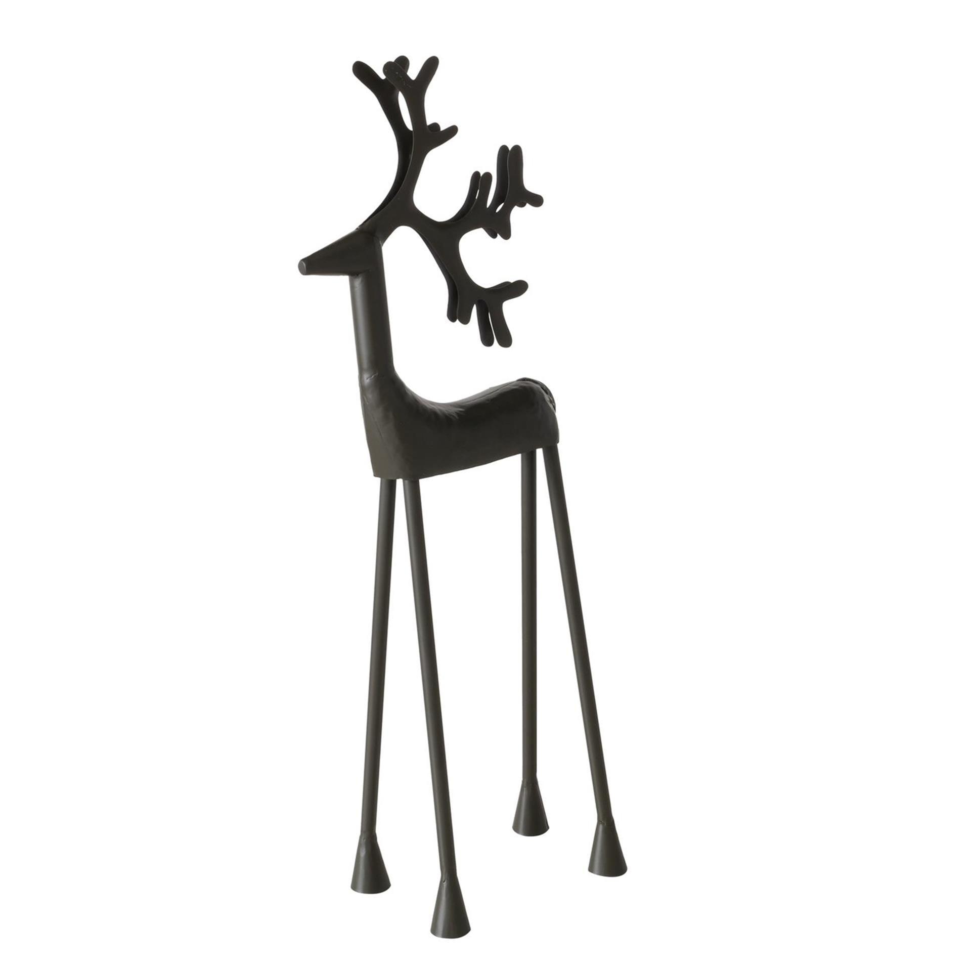 Boltze home beeld hert zwart metaal h55,5cm