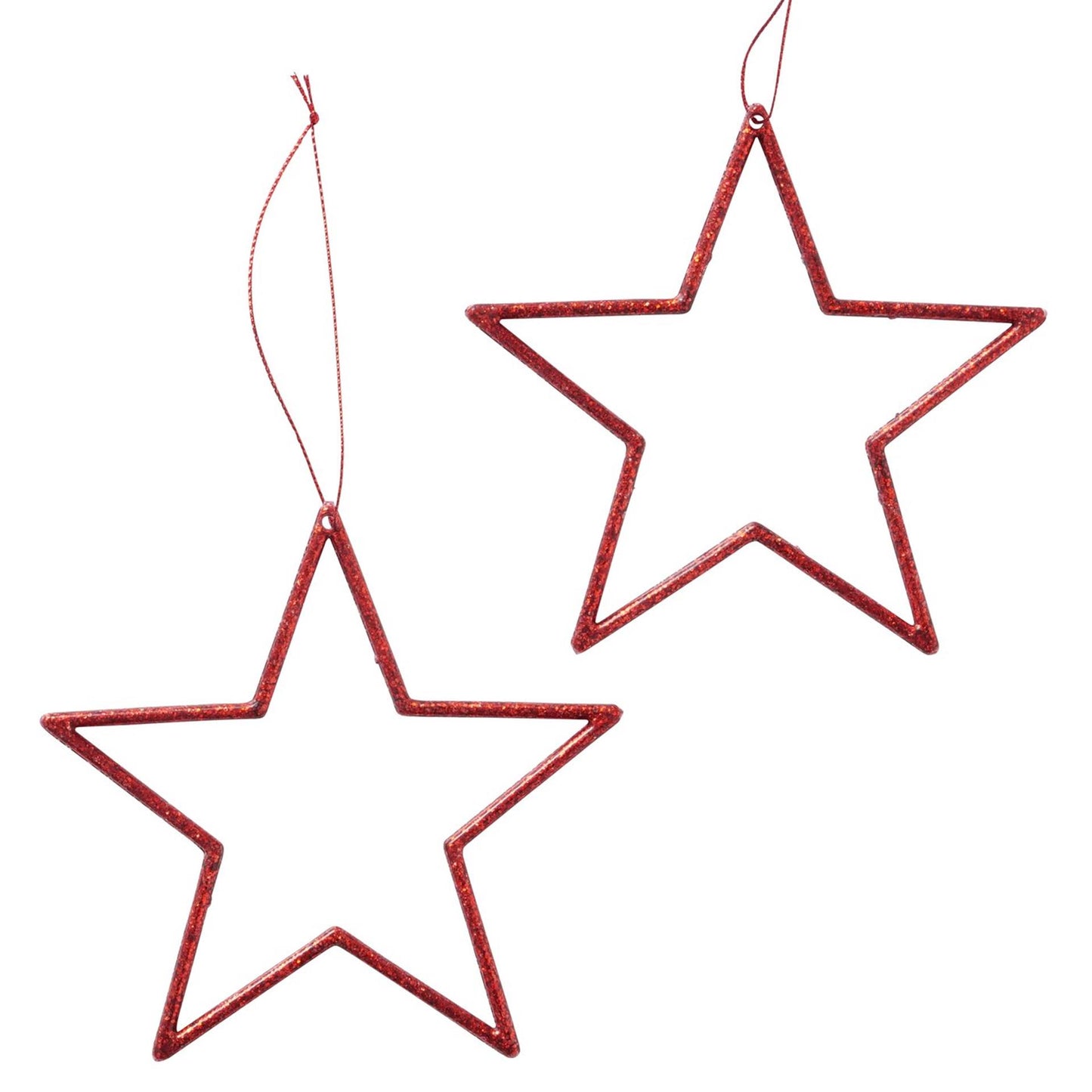Boltze home kersthanger ster dara 2-delig 12x12cm kunststof glitter