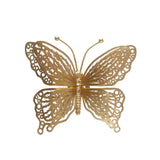 Boltze home vlinder op clip 4x13x15cm ijzer kunststof goud - afbeelding 1