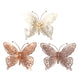 Boltze home vlinder op clip 4x15cm kunststof champagne koper parel