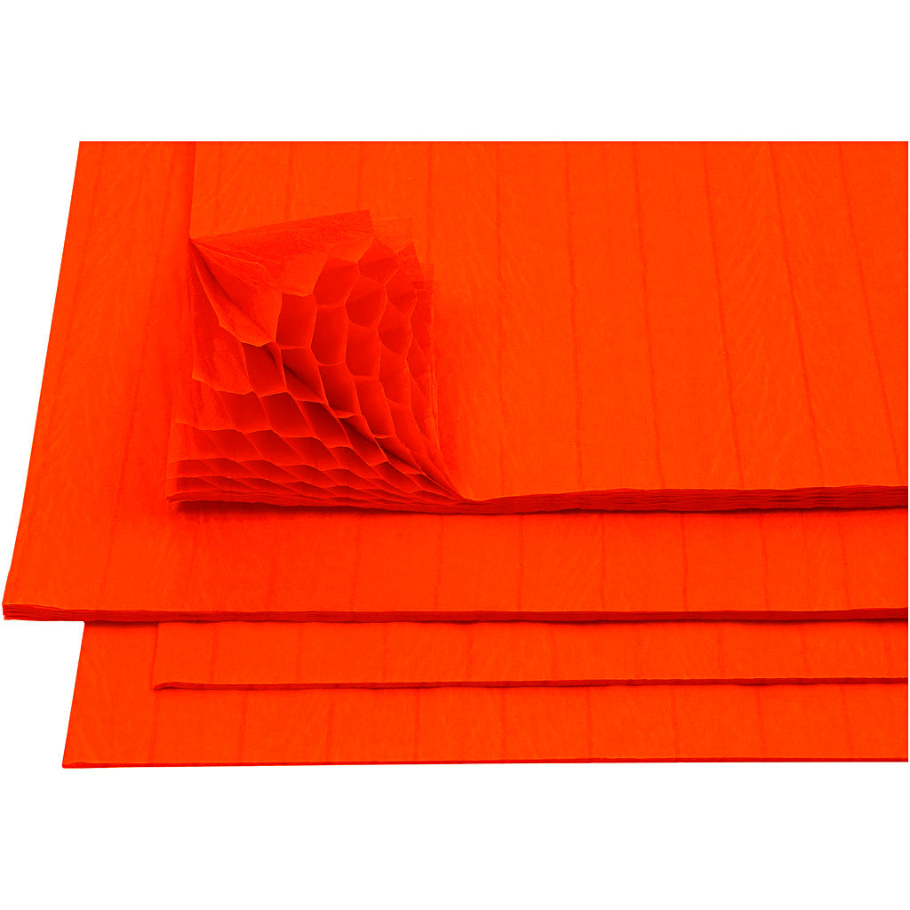 Harmonica papier, vel 28x17,8 cm, oranje, 8 vel 1 doos