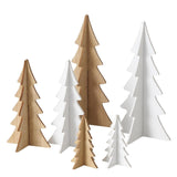 Boltze home decoratief kerstboom ceti 3-delig h12-30cm wit of hout - afbeelding 1