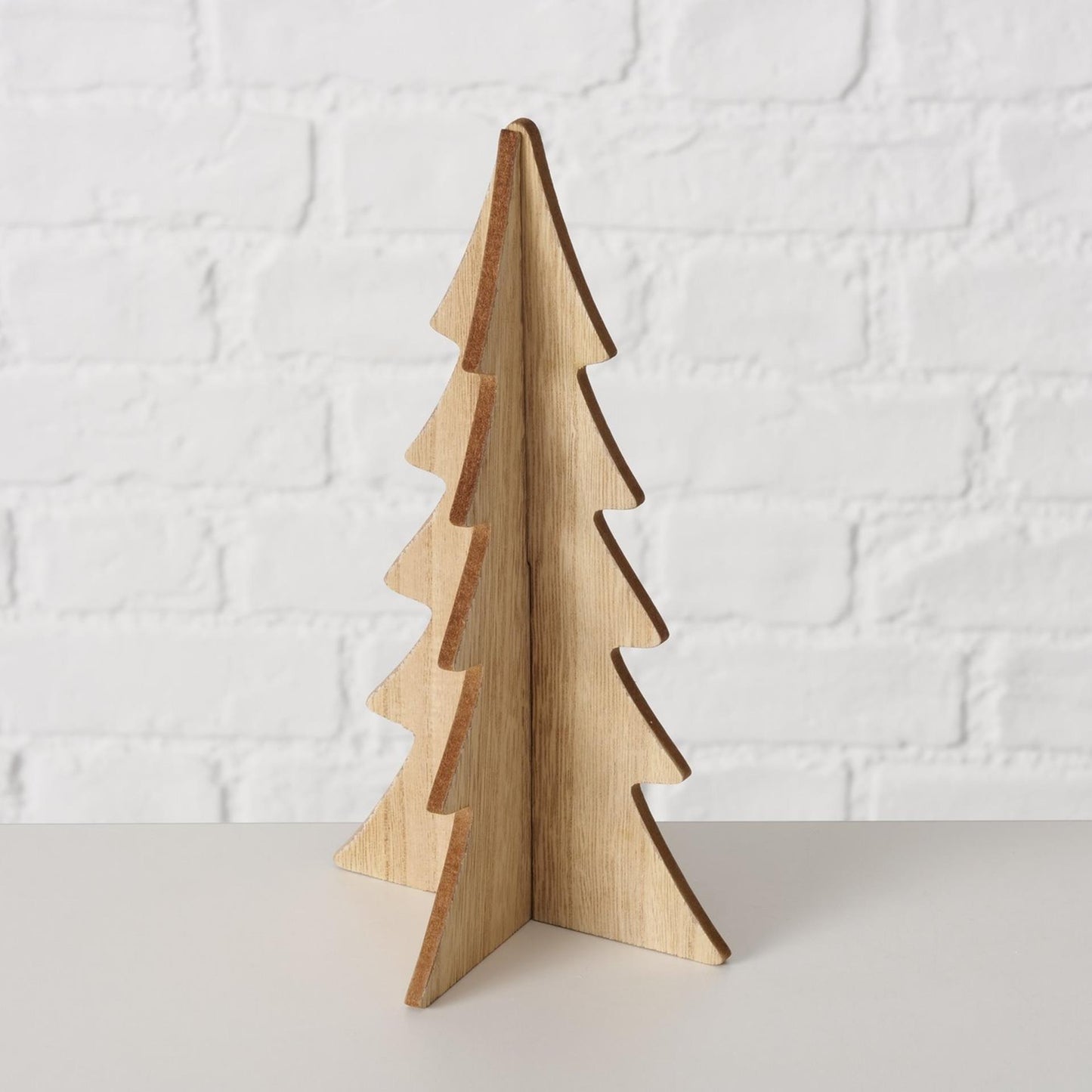 Boltze home decoratief kerstboom ceti 3-delig h12-30cm wit of hout