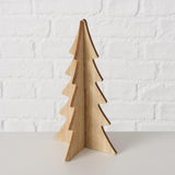 Boltze home decoratief kerstboom ceti 3-delig h12-30cm wit of hout - afbeelding 2
